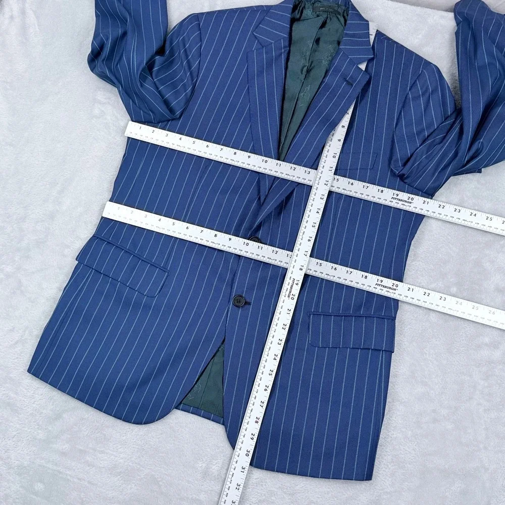 Brioni Colosse 3-Piece Suit Mens 40R Blue 100% Wool Pinstripe Blazer Vest Pants